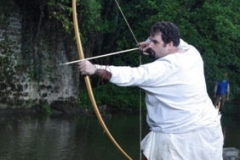 Bow fishing during an archery tournament in Vireux-Molhain