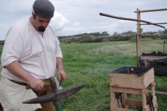 The blacksmith at work: the forge and tools must be at hand to beat the iron while it is hot