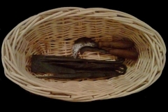 The different tools used for basketry: billhook, bat, punches, ...